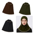 thumbnail image 2 of Comfortable Polyester Hijab with Golden Lace Trim for Women Suitable for Daily Wear and Warm Weather, 2 of 8
