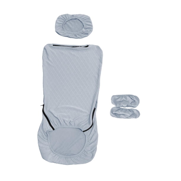 Fundas elásticas extraíbles para asientos de silla de oficina con fundas para reposabrazos y reposacabezas Gris plateado