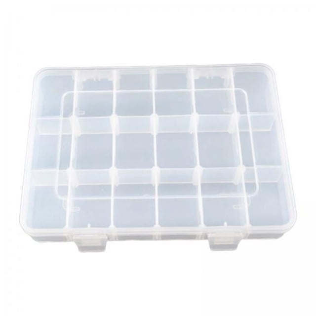 Organizador de almacenamiento,Caja de almacenamiento Organizador de 18 rejillas Estuche de joyería,Contenedor de caja de almacenamiento organizador de cuentas de joyería,Divisores ajustables