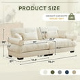 thumbnail image 5 of FFH 93.7" Loveseat Sofa, Oversized Cloud Sectional Couches for Living Room, Tufted 2 Seater Sofa with Deep Seat and Bolstered Armrests (Velvet Beige, 2 Seater), 5 of 11