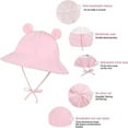 thumbnail image 5 of Wide Brim Hats Cute Baby summer Sun hat UPF 50+ toddler Adjustable bucket hats sun protective with Chin Strap for kids boys and girls pure pink 12-24 Months, 5 of 7