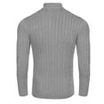 thumbnail image 4 of Domuza Mens Quarter Zip Pullover Casual Comfy Long Sleeve Mock Neck Knit Sweater Fall Winter Fashion Relaxed Fit Solid Pullover Gray M, 4 of 6