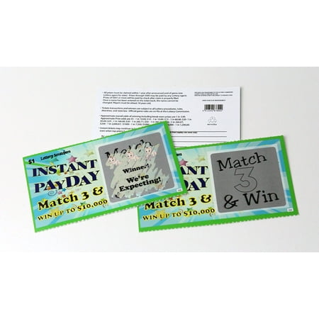 Pregnancy Announcement INSTANT PAYDAY Scratch Off Pregnancy Reveal Fake Lotto Lottery Scratcher Replica Card, Fake Winner 