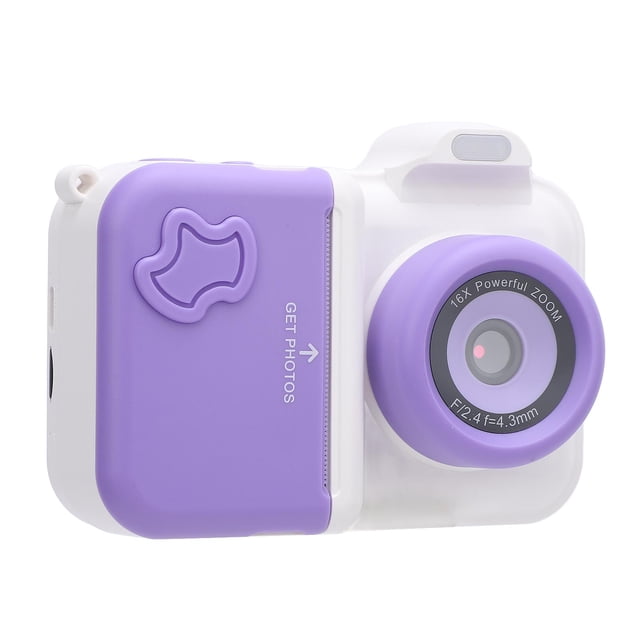 Print Camera with Flash, 32GB Memory Card 2.4inch Screen 1MP Front and Rear Cameras, Thermal Printing Technology