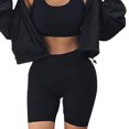 thumbnail image 4 of ZAXARRA Shorts de Sport Taille Haute pour Femmes Noir Ajusté Extensible Short,S-TG, 4 of 8