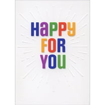 Avanti Press Colorful 'Happy For You' Letters and Embossed Starbursts Good Bye Card