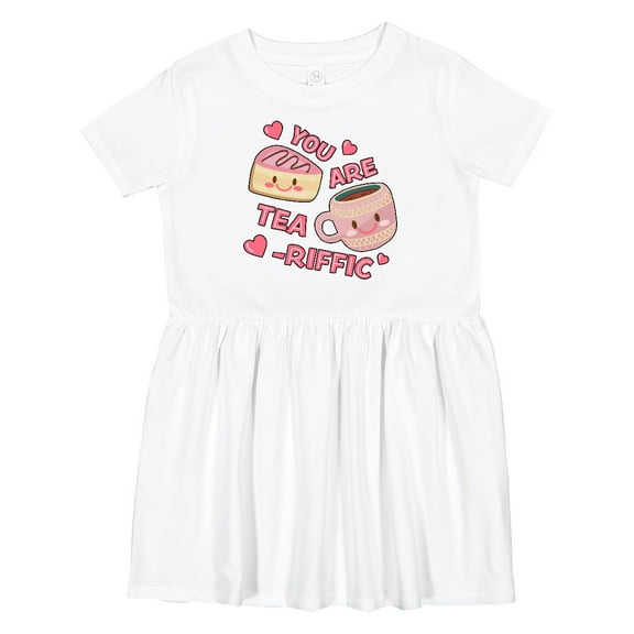 Inktastic Valentine You Are Tearrific with Cute Tea Cup and Pastry Girls Toddler Dress