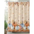 thumbnail image 2 of Fall Shower Curtain Harvest Pumpkin Shower Curtains for Bathroom Thanksgiving Decor, Waterproof Polyester Shower Curtain Set with Hooks, Stall Long Size 54"x78" Sunflower Autumn Leaves, 2 of 6
