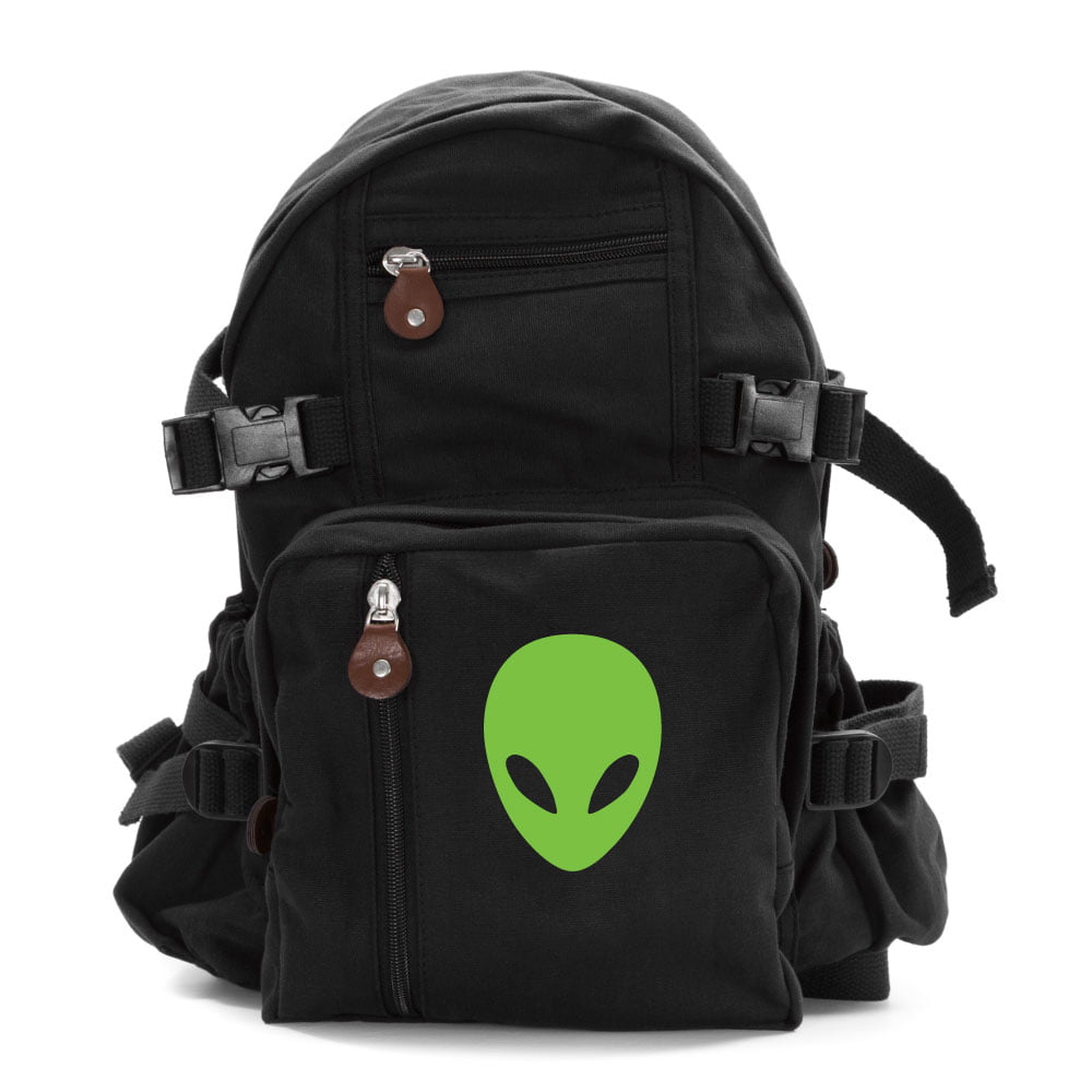Grab A Smile - Sci-Fi Alien Head Army Sport Heavyweight Canvas Backpack ...