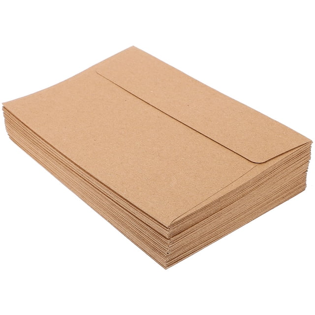 KAKOWELY 60Pcs Self Seal Wedding Invitation Envelopes Kraft Paper Light Brown Printable Design