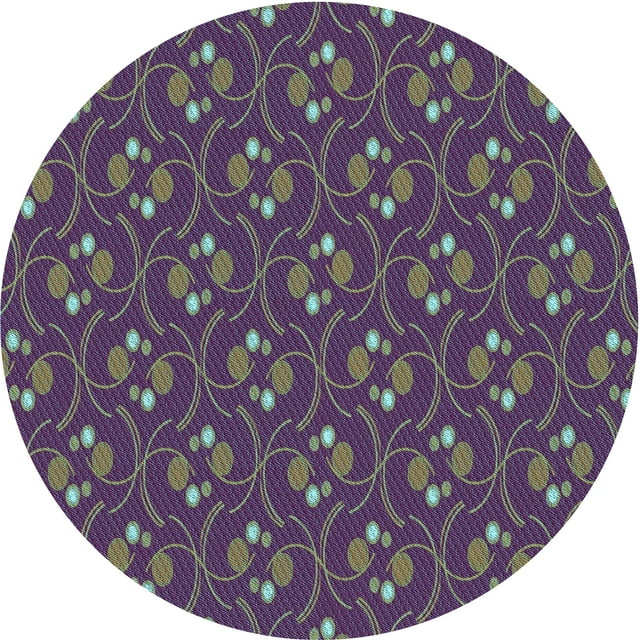 Ahgly Company Tapis Rond Lavable en Machine Intérieur Transitionnel Gris Platine, 7 Pieds Rond