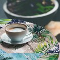 thumbnail image 3 of Ambesonne Hawaii Vibes Fitted Round Tablecloth, Aloha Themed Palm Art, 40"- 44" Diameter, Seafoam Fern Green Dusk, 3 of 5