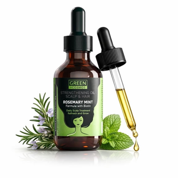 Green Cosmos 100% Rosemary Oil for Hair Growth & Scalp Health 2 fl oz