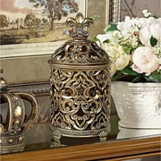 Kensington Hill Sherise Fleur-de-Lis 12 1/2" High Antique Gold Jar