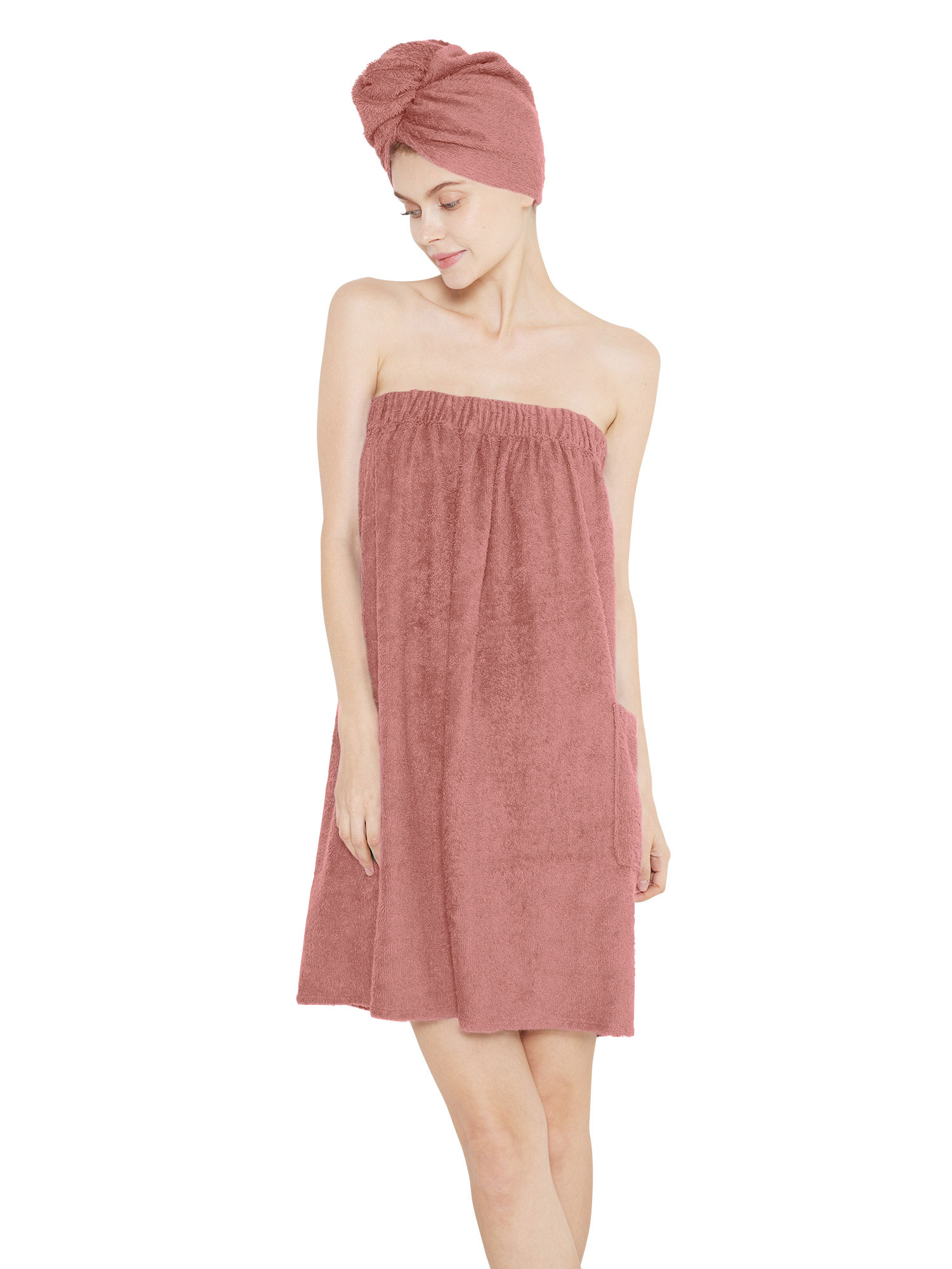 SIORO Towel Dress for Women Spa Shower Wrap with Adjustable Closure and