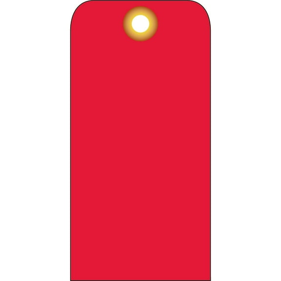 National Marker Accident Prevention Tags Red Blank 6" x 3" .015 Mil Unrip Vinyl 25 Pk W/ Grommet