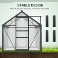 thumbnail image 6 of Outsunny 6.2' x 6.2' x 6.6' Polycarbonate Greenhouse, Heavy Duty Outdoor Aluminum Walk-in Green House Kit with Vent & Door for Backyard Garden, Gray, 6 of 10