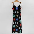 thumbnail image 4 of Space System Dress Colorful Planets Korean Fashion V Neck Boho Beach Long Dresses Female Custom Kawaii Maxi Dress Big Size, 4 of 7