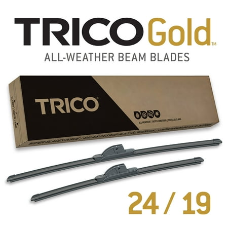 TRICO Gold 2 Pack All Weather Automotive Replacement Wiper Blades 24 and 19 Inch (18-2419)