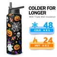 thumbnail image 4 of 40 OZ Halloween Water Bottle With Straws Double Walled Vacuum Insulated Sports Bottle Witch Pumpkin Travel Thermal Cup Leak Proof Stainless Steel Tumbler Autumn Gift, 4 of 6