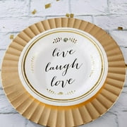 Live, Laugh, Love 9 in. Decorative Paper Plates (8 Sets of 8 Sturdy Plates) Perfect for Parties, Birthdays, Weddings, Bridal Showers, Baby Showers & More