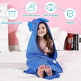 thumbnail image 4 of Blue Elephant - 90x90cm(0-6 years) Premium Cotton Cute Animal Face Hooded Baby Bath Towel, 4 of 5