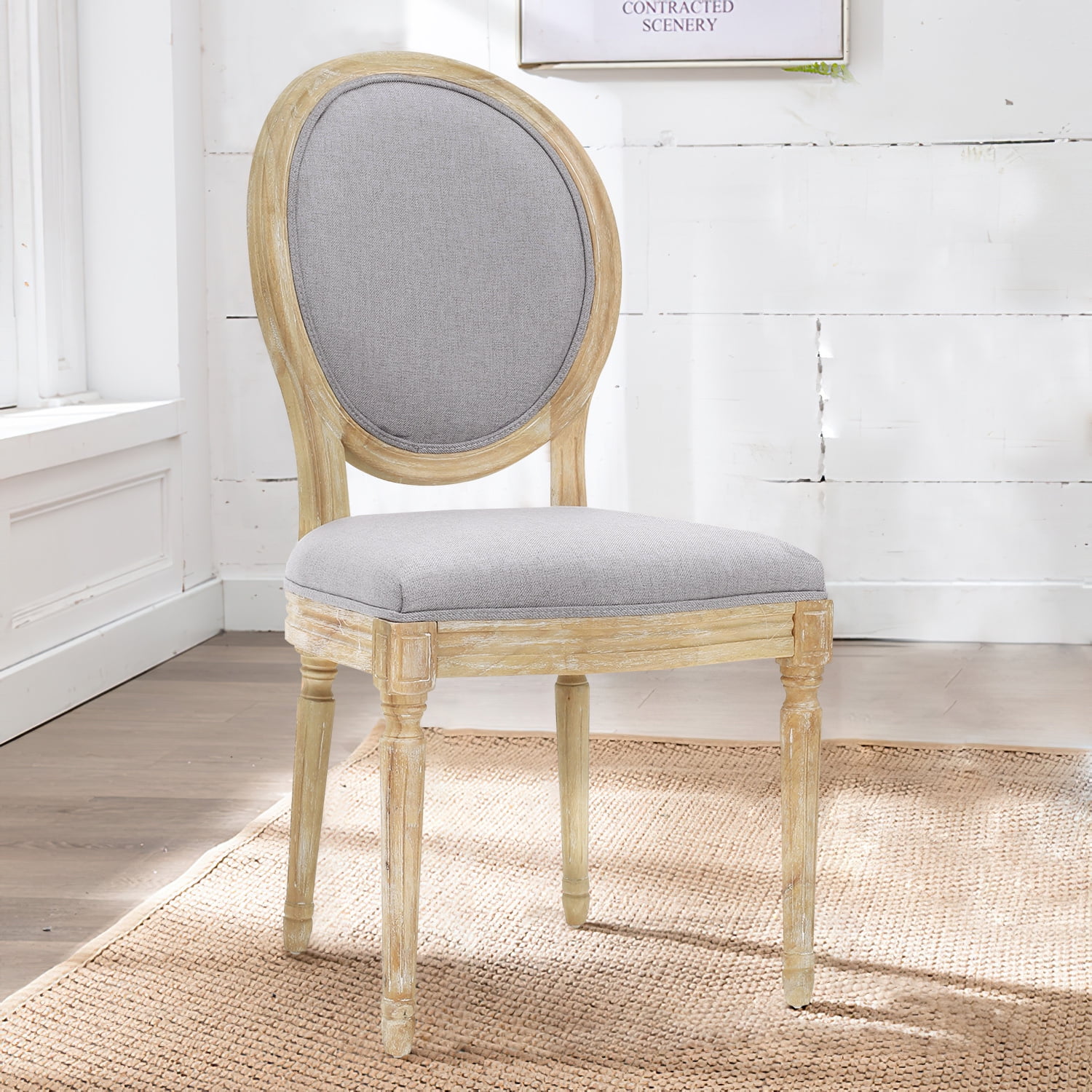 Kadyn Indoor Traditional Fabric Dining Chairs, Upholstered Dining Chair with Back, Mid-Century Modern Fabric Dinner Chairs for Dinning Room, Light Grey Kadyn Indoor Traditional Fabric Dining Chairs, Upholstered Dining Chair with Back, Mid-Century Modern Fabric Dinner Chairs for Dinning Room, Light Grey