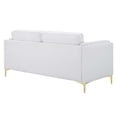 thumbnail image 5 of Modway Kaiya Modern Polyester Fabric Sofa with Gold Metal Leg in White, 5 of 9