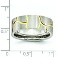 thumbnail image 6 of Chisel Stainless Steel Brushed Yellow IP-plated 8.2mm Grooved Band - Ring Size 12.5, 6 of 8
