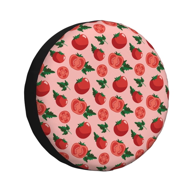 Fotbe Tomatoes Funda de Llanta de Repuesto con Estampado, Engrosada, Ajuste Universal para Jeep, Remolque, RV, SUV, Camión-17 inch