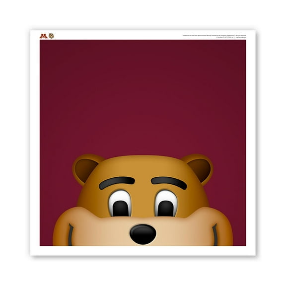 Minnesota Golden Gophers Goldy Gopher 12" x 12" Mascot Poster Print