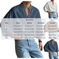 thumbnail image 2 of Ceisia Men's Linen Blend Stand Collar Shirt 3/4 Sleeve Loose Fit Casual Blouse for Men Brown XXL Gifts for Father, 2 of 8