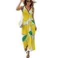 thumbnail image 2 of Lemon Print Lemon Leaves Sleeveless Dress Summer Women Clothes Dress for Pregnant Women Dresses, 2 of 9