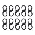 thumbnail image 4 of Soidarity 10 Pieces Camping Hiking Traveling Mini Equipment Carabiner Reusable Steel S Buckle Stainless Ring Portable Shaped Negro 10Conjunto, 4 of 6