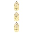thumbnail image 1 of Guardoinrt Electroplated Metal Birdcage Shape Tea Light B- Candle Holder Gold Type B 3Set, 1 of 6