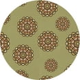 thumbnail image 1 of Ahgly Company Machine Washable Indoor Round Transitional Red Brown Area Rugs, 4' Round, 1 of 7
