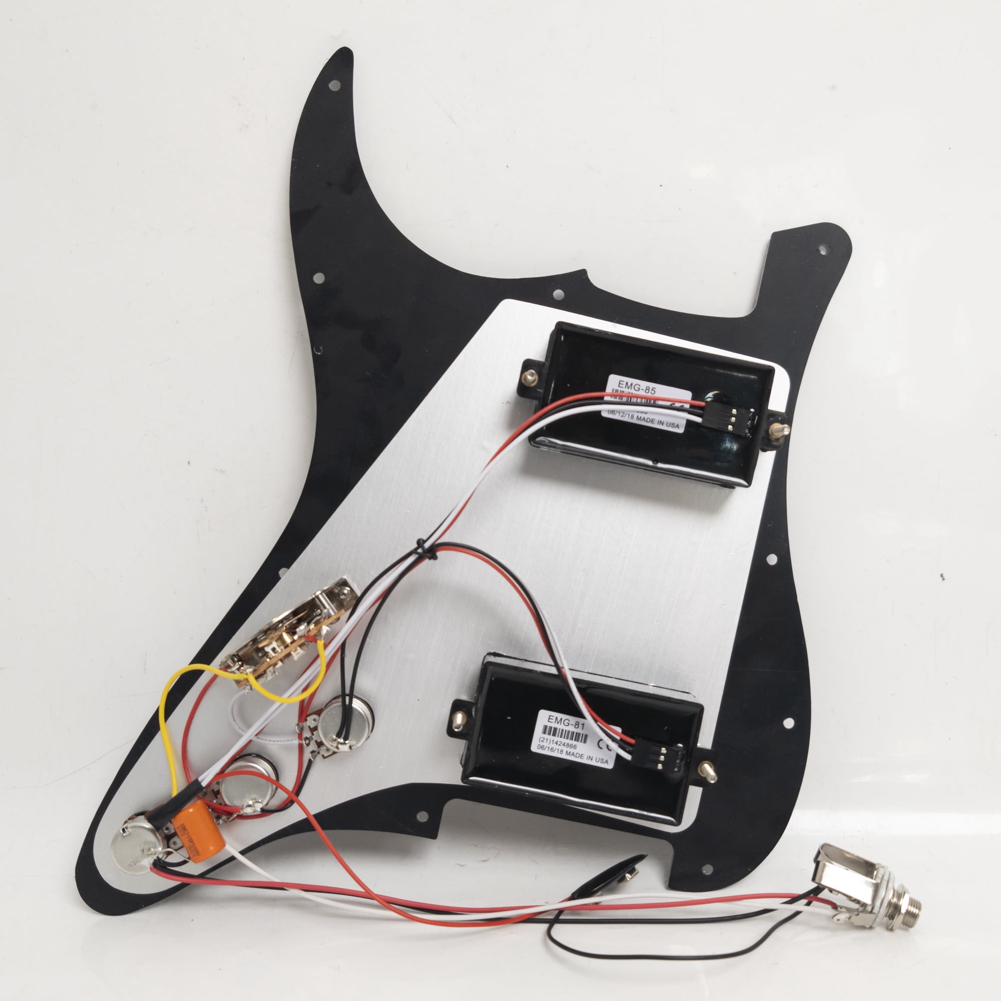 HH Guitar Prewired Loaded Pickguard, with Active Ceramic & Alnico V Humbucker Pickups, Solderless Wiring, for Fender Strat Guitar