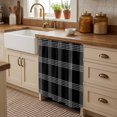 thumbnail image 3 of Black Checkered Cabinet Curtains 35"W x 35"L, Farmhouse Buffalo Plaid Modern Sink Skirt for Bathroom Vanity Kitchen Self Adhesive, Dust-Proof Privacy Curtain for Shelves Closet Laundry Room Pantry, 3 of 9