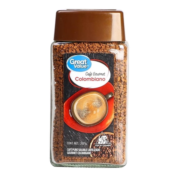 Café soluble Great Value   colombiano gourmet 200 g
