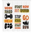 thumbnail image 3 of Ambesonne Fitness Shower Curtain, Positive Words, 69"Wx70"L, Orange Yellow Black, 3 of 3