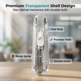 thumbnail image 4 of Portable Binder Clip Stapler with 150/250/300 Reusable Metal Clips, Handheld Push Clip Dispenser for Paper Clamps, No-Hole Mini Push Stapler for Desktop Document Binding (1 PCS), 4 of 7
