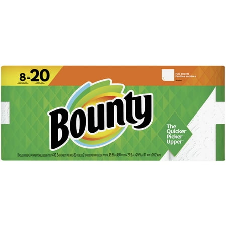 Bounty Full Sheet Paper Towels 8 Double Plus Rolls 30772192733