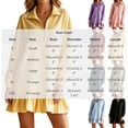 thumbnail image 3 of Levmjia Women's Dress Long Sleeve Polo Collar Quarter Zip Sweater Dress Casual Loose Fit Ruffle Hem Mini Dress Solid Color Fall Winter Dresses, 3 of 6