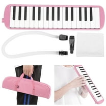 LIZEALUCKY 32 Piano Keys Melodica Musical Education Instrument, Piano Keyboard Harmonica Wind Musical Instrument with Portable Carrying Bag for Beginners[Pink]