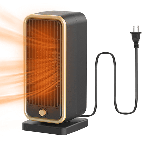 Indoor Portable Ceramic Space Heater, Ceramic Space Heater, Overheat & Tip‑Over Auto Shut‑Off, Lightweight Desktop Heater for Home, Bedroom and Office Spaces