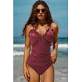 thumbnail image 5 of Sociala Ruffle-Trim Beach Swimwear Bathing Suits Monkini For Women Tie Back One Piece Swimsuit, 5 of 6