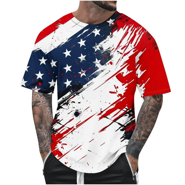Blusas y camisas de manga corta con cuello en V, moda de verano, camiseta informal de cuello redondo estampada para hombre, top de algodón de imitación para hombre