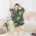 thumbnail image 6 of FORMRS Wearable Blanket Hoodie with Sleeves for Kids Cozy Flannel Sweatshirt, Blue Lemons, 6 of 7