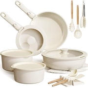 ?Mother's Day Gifts?Astercook 20pcs Pots and Pans Set Non Stick, Cookware Sets with Detachable Handle, Nonstick RV Kitchen Cooking Set Removable Handles, Oven Safe,Stackable