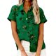 thumbnail image 3 of TaTaai Women's Short Sleeve Blouse Lapel Design Linen Fabric Floral Print Loose Fit Casual Commuting Summer Vacation Shirt Gift, 3 of 8